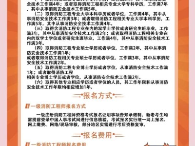 2016年二级消防工程师报名时间2016消防工程师报名条件