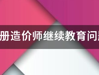 注册造价师继续教育问题