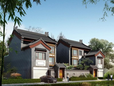 农村一层四合院效果图四合院效果图