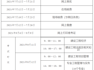 湖南一级建造师考试时间及报名时间湖南一级建造师考试时间