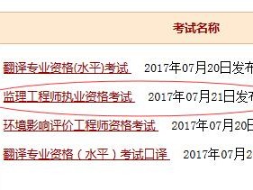 2017年监理工程师成绩查询,2017年监理工程师成绩