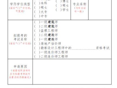 一级建造师考试报名表下载doc一级建造师考试报名表