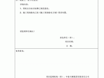 监理工程师整改回复单监理工程师整改回复单鉴字用语