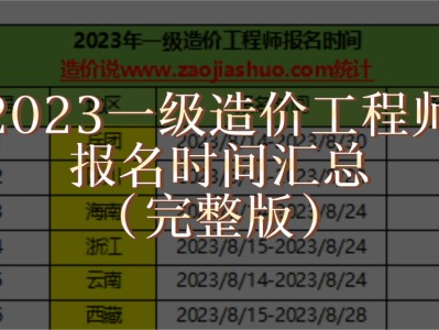 一级造价工程师时候报名时间,一级造价工程师报名时间与考试时间