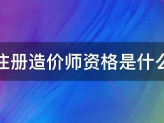 具有注册造价师资格是什么意思