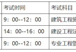 二级建造师的考试时间一级建造师考试时间及科目安排