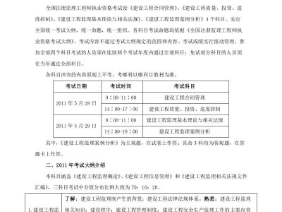 关于监理工程师考试科目介绍的信息