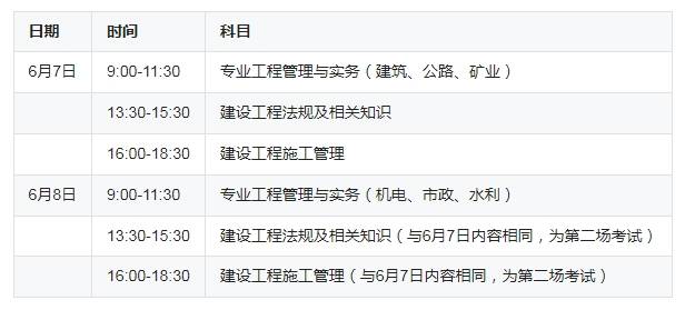 二级建造师考试科目及时间二级建造师考试科目  第1张