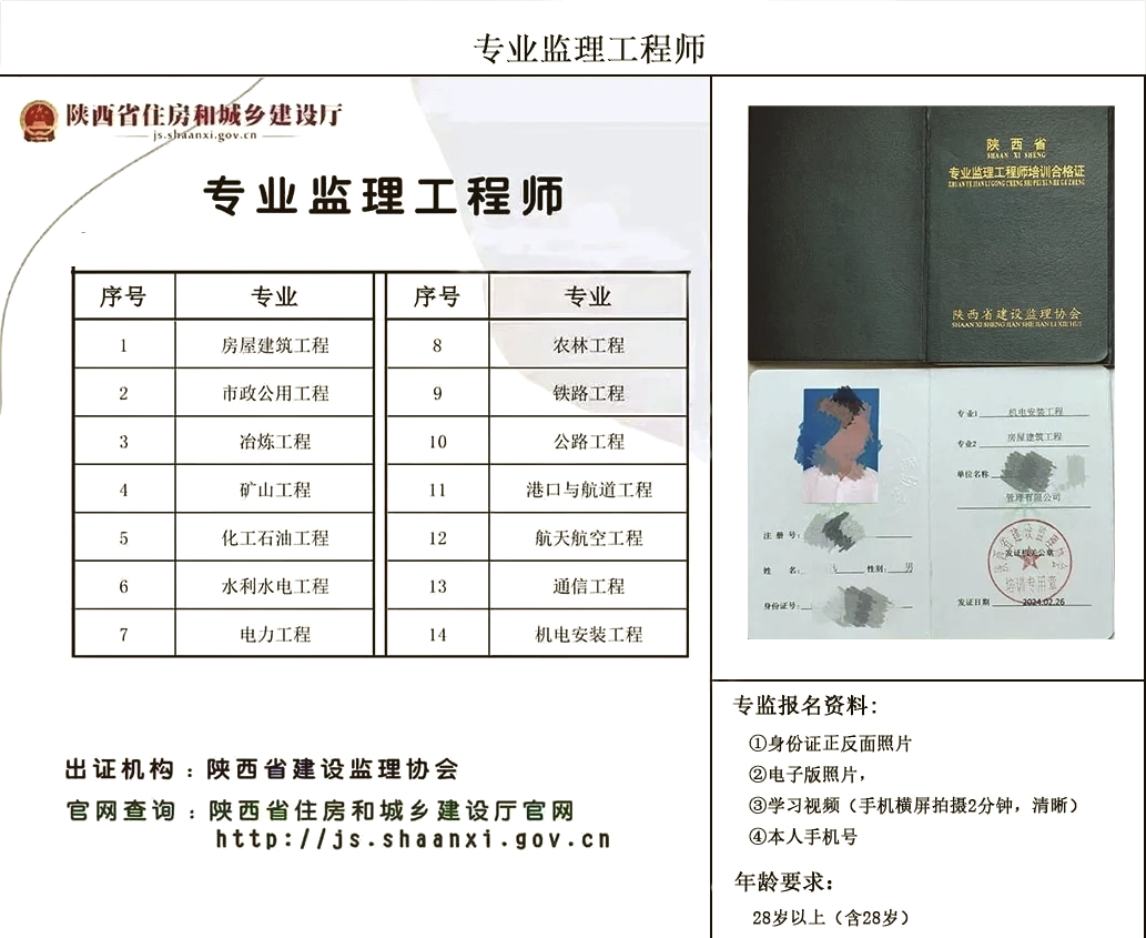 陕西专业监理工程师陕西专业监理工程师查询 第1张 陕西专业监理工程师陕西专业监理工程师查询 第1张